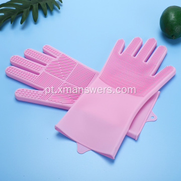 Luvas de limpeza de cozinha Luvas de silicone para lavar louça